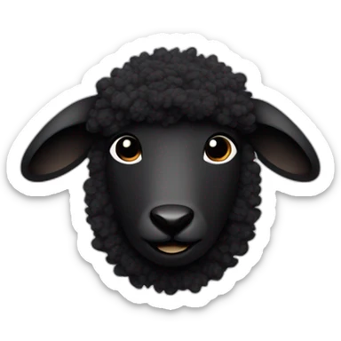 a person with a black lamb head and black wool sticker