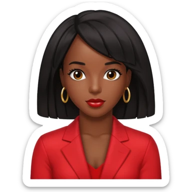 Kelly Rowland with black hair, red outfit sticker