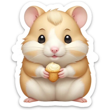 Meme-Worthy Cute Sleeping Cream Hamster Portrait Emoji, Head resting peacefully with a contented smile, showcasing a delightfully compact build and a luxuriously soft cream fur, eyes shut in a serene nap, Simplified yet hilariously adorable features, highly detailed, glowing with a soft, drowsy light, high shine, relaxed and utterly lovable, stylized with an air of playful laziness, bright and heartwarming, soft glowing outline, capturing the essence of a comically sleepy hamster, so meme-worthy it feels like it could instantly become the next viral sensation of adorable slumber! sticker