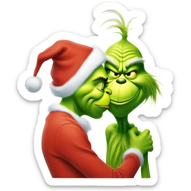 the grinch kissing the grinch sticker