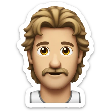 The most australian guy having a brown mullet and moustache  sticker