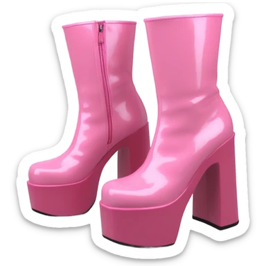 Pink platform Gogo boots sticker