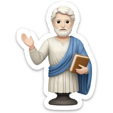a white greek statue of a teacher sticker