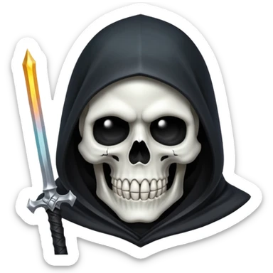 Silver skull Grim Reaper gothic  sticker
