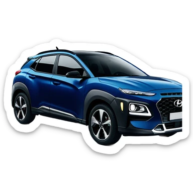Dark blue hyundai kona sticker
