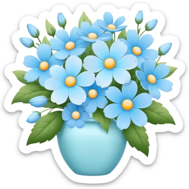 Mix of Light blue flower arrangement, Pinterest sticker