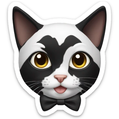 Tuxedo cat wearing tuxedo sticker
