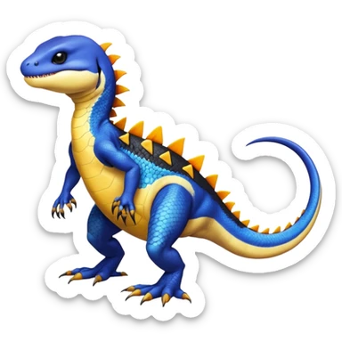 Orca-dragon-reptile-reptilian-lizard-skink-gecko-Digimon-Fakémon-hybrid full body, two legs, arms, tail sticker