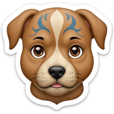 tattooed dog with heavy face tattooes sticker