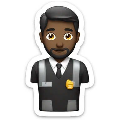 Supervisor. Con chaleco negro y rEflejante grises levantando pulgar sticker