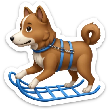 dog carrying sled sticker