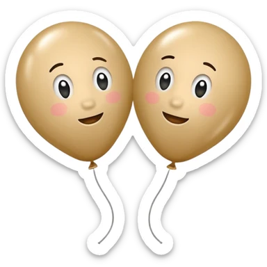 Two beige balloons left up, right down sticker