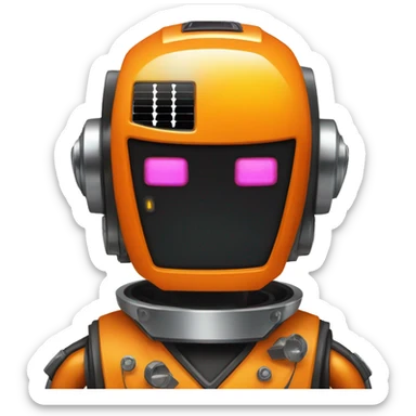 Solar Orange variant DaftPunk-style robot talk box sticker