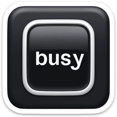  the letters “busy” on a black square  sticker