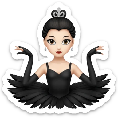 Black swan costume ballerina sticker