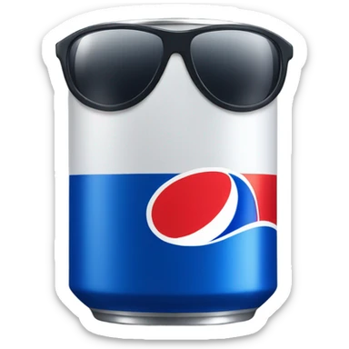 Pepsi can with sunglasses sticker