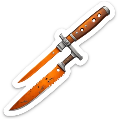 rusted full knife including the handle  sticker