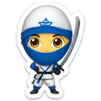 ninja in israeli colours sticker