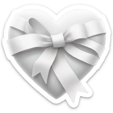 White heart with ribbon  sticker