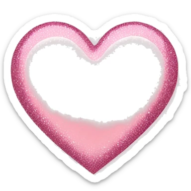 soft pink heart with glitter sticker