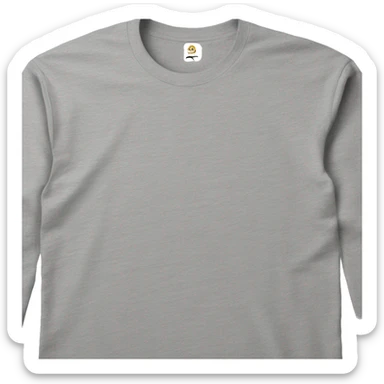 A plain long-sleeve T-shirt in melange gray color. sticker