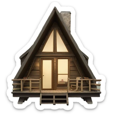 Little a-frame cabin sticker
