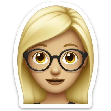 Blonde quirky girl with round glasses sticker