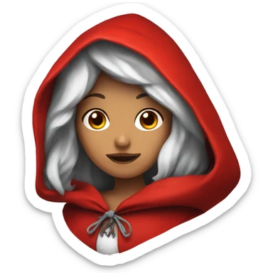 red riding hood red hood on head sticker
