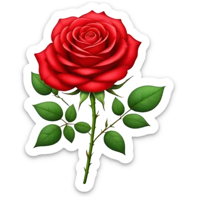 Realistic rose of Persian red color in glamour style sticker