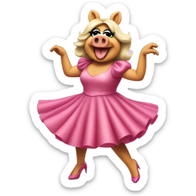 Miss piggy dancing sticker
