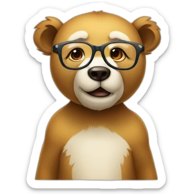 Lachender Bär mit Brille in kloposition sticker