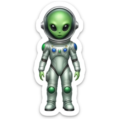 alien wearing a space suit sticker