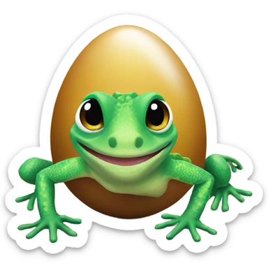 gecko emerges from egg sticker