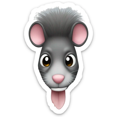 Glass with rat tail and rat fur sticker