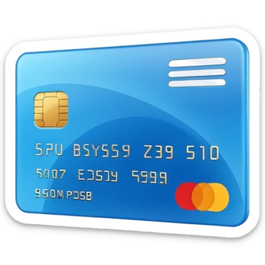 3D style credit card icon, no text sticker