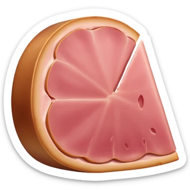 plain round ham slice, light pink sticker