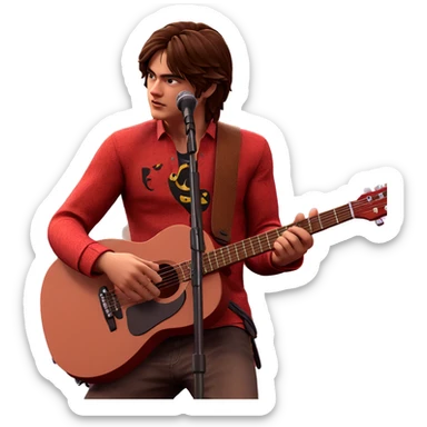 guitarist performing on stage sticker