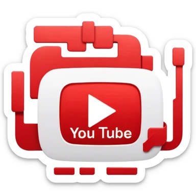 red youtube logo alternative without text and with AI vibes sticker