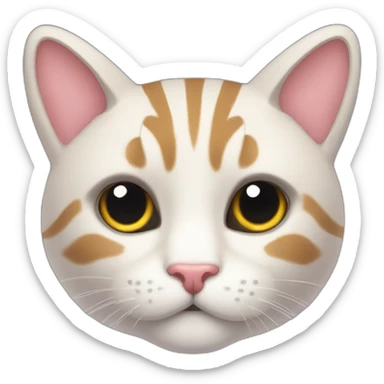 a cat face with a ribbon on his head sticker