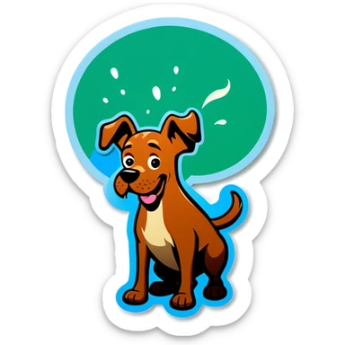 Dog farting sticker