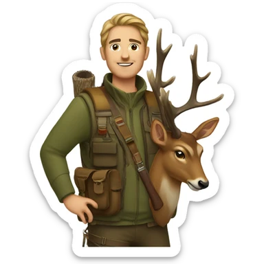 Hunter with deer sticker