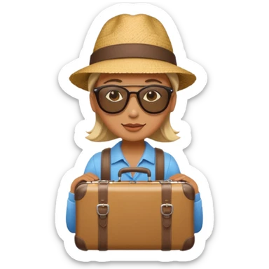 photorealistic tourist with a suitcase sticker