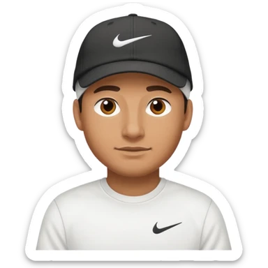 homem usando boné da Nike e blusa branca sticker