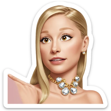 blonde girl with jewelry sticker