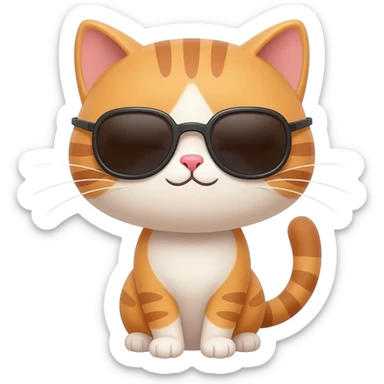 Cat wearing sunglasses sticker