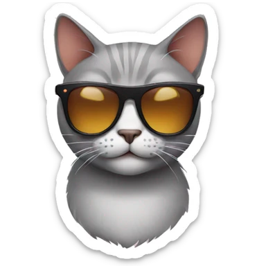 Cat with sunglasses sticker