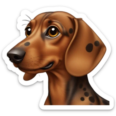 brown dachshund with dark dots sticker