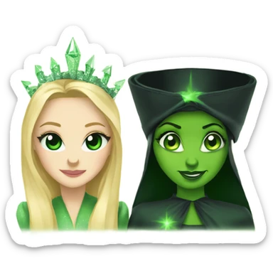 Glinda and elphaba from wicked sticker