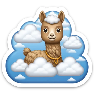 cloud patterned lama sticker