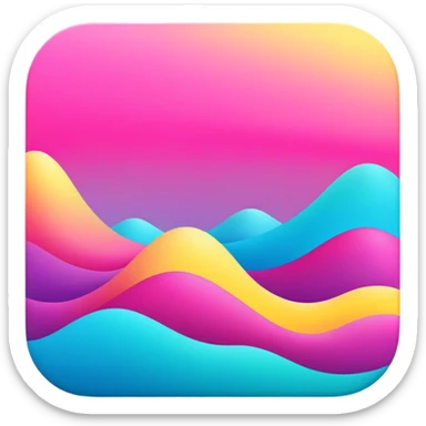  Magenta-Cyan-Yellow-gradient Aesthetic Scenery Deco sticker